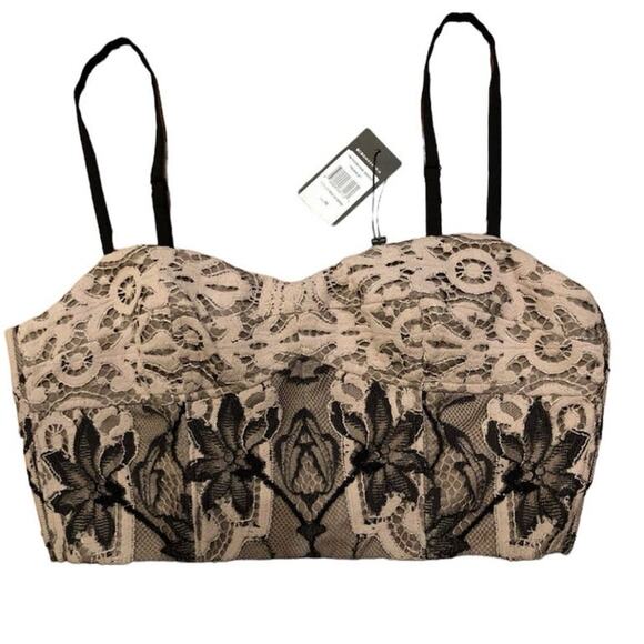 NWT bcbgmaxazria Corset in black & tan size medium - Picture 1 of 12